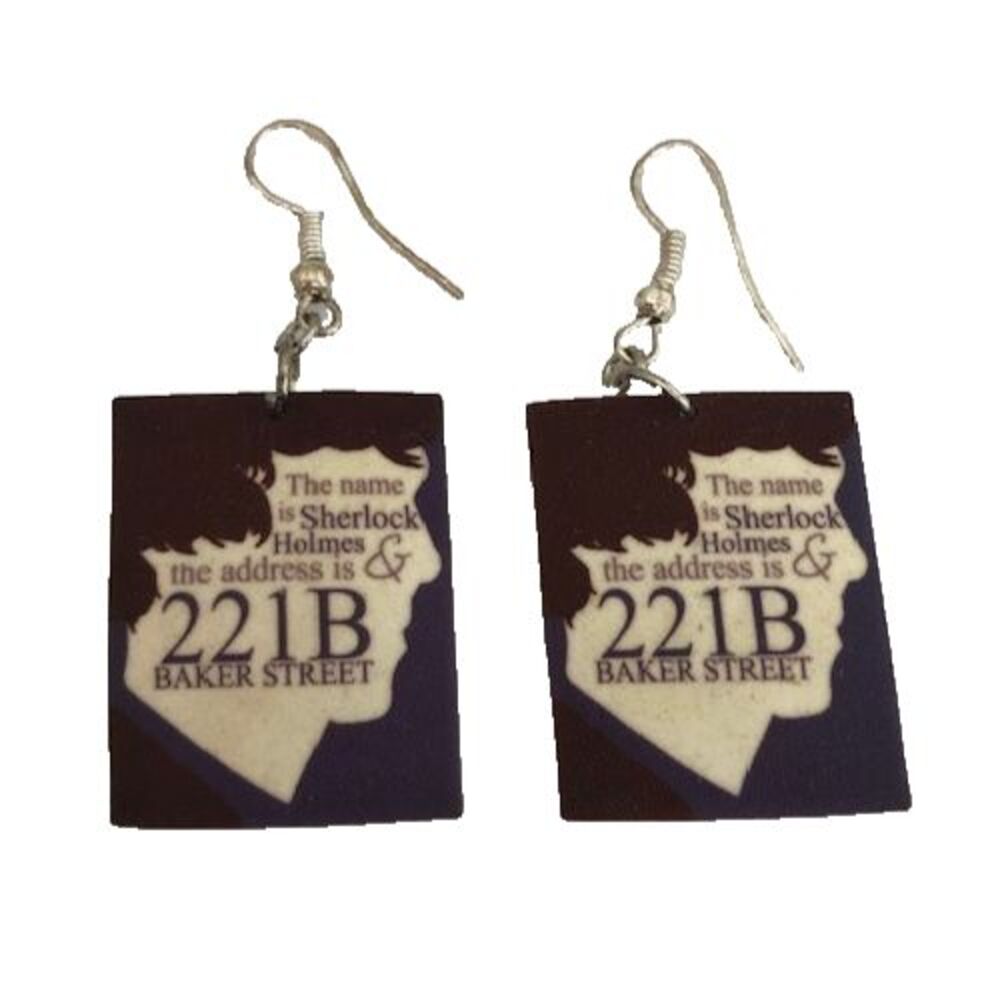 Sherlock Holmes Earrings 221B Baker Street Arthur Conan Doyle Mystery